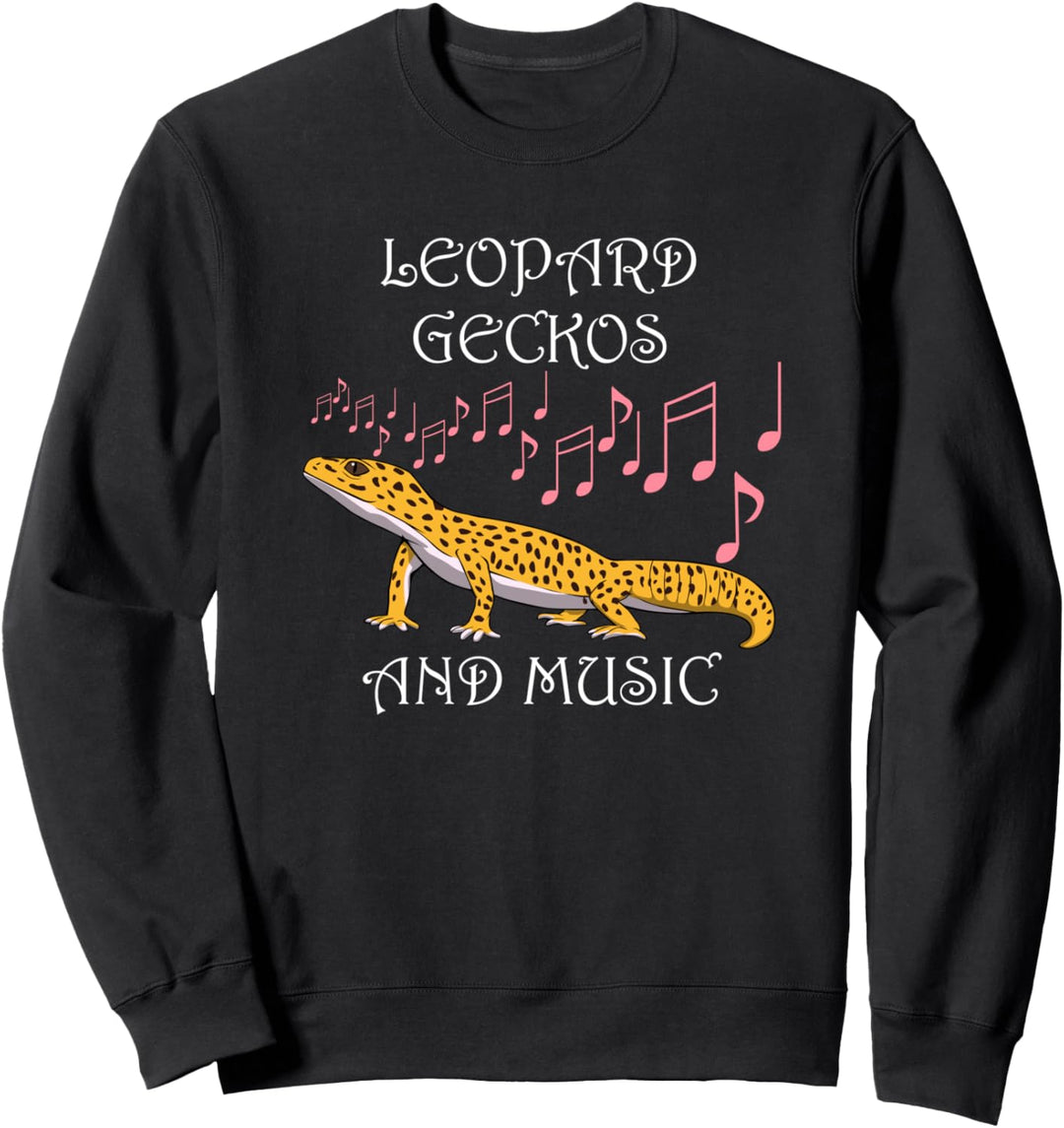Leopard Gecko Musiknoten Musiker Musik Echse Sweatshirt