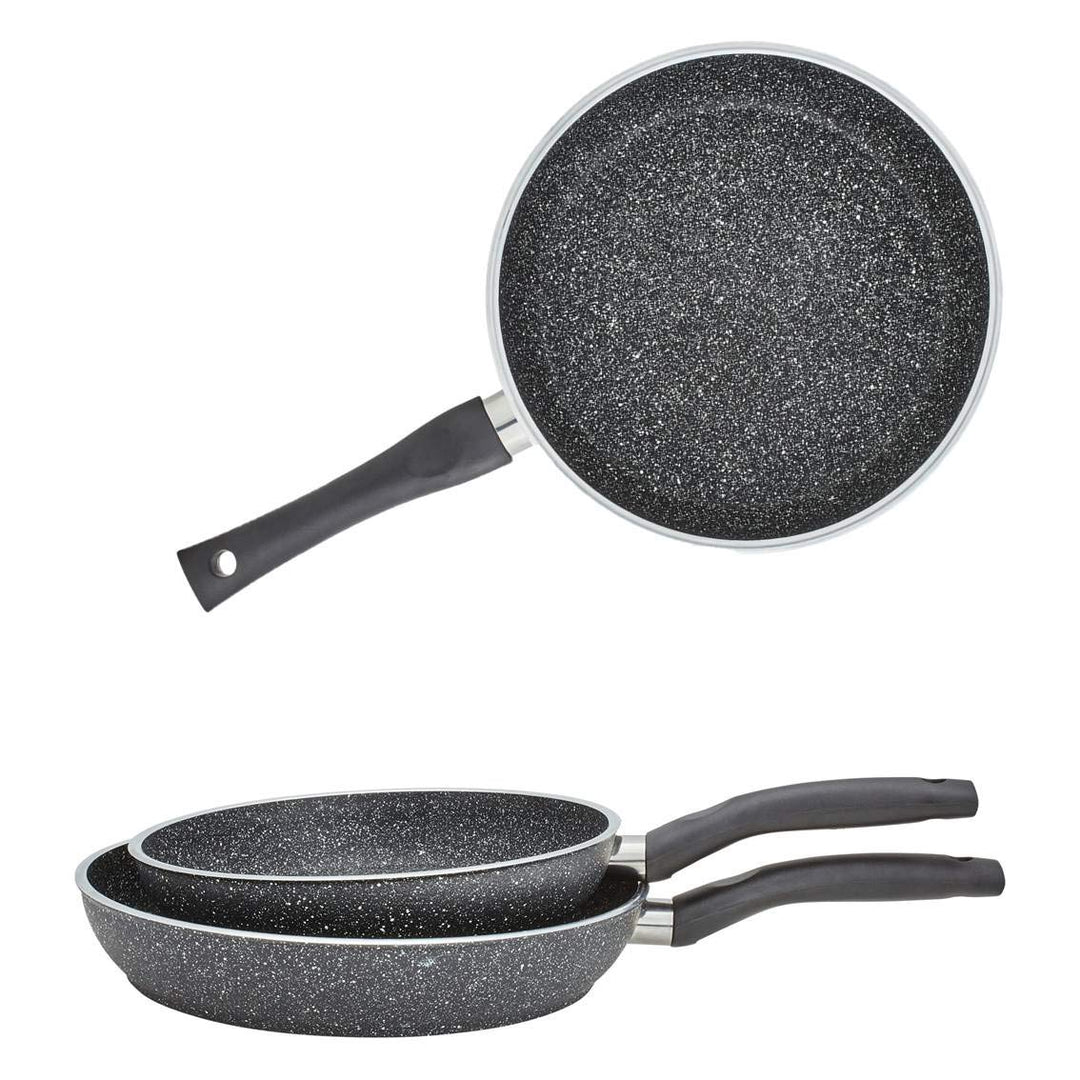 KHG Pfannenset 2-teilig aus Aluminium Ø 24 und 28 cm | ILAG-Antihaftbeschichtung, Induktion, stapelb