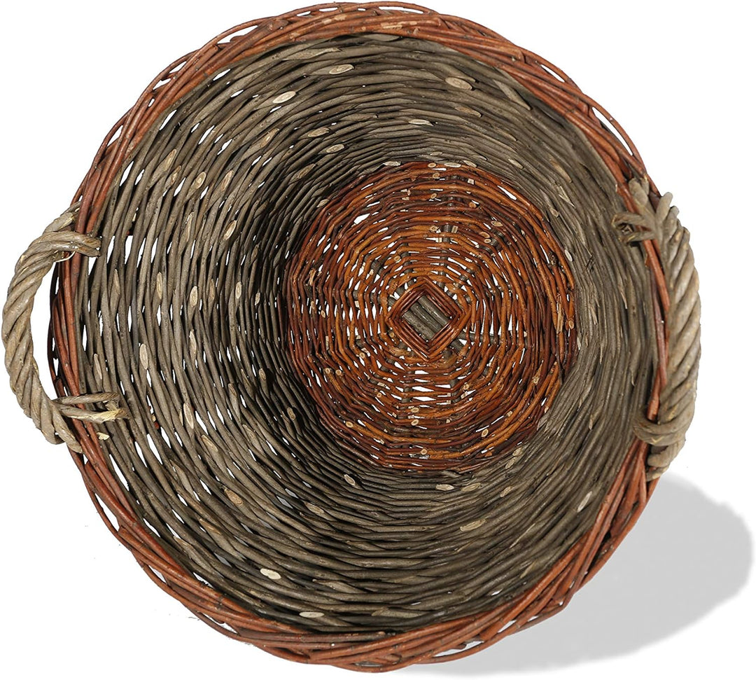 Weidenprofi Robinienkorb, Erntekorb aus Robinie und Weide, rund mit Henkel, ca. Ø 55 cm x 40/45 cm h