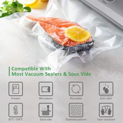 KitchenBoss Vakuumierbeutel Vakumierfolienrollen Vakuumrollen Folienrollen Vakuumierfolie: Sous Vide