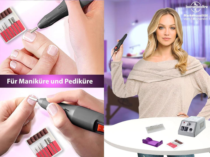 Fusspflegegerät Maniküre Pediküre-Gerät Fräser Schleifgerät Fusspflege-Set Nagelpflege-Set 25.000 Um
