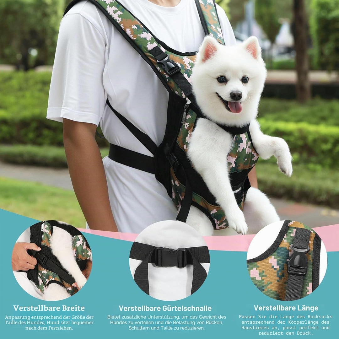 Pawaboo Haustier Rucksack Front Hund Tragetasche, Beinen heraus Rucksäcke Haustier, Verstellbar Hund