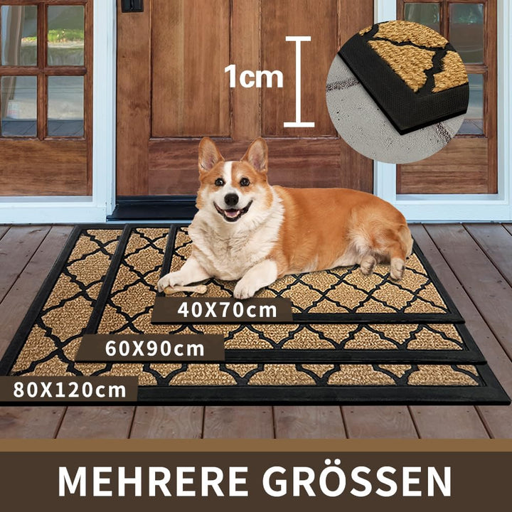 Qingbei Rina 60 x 90 cm Fussmatte aussen, rutschfeste Schmutzfangmatte Türmatte, Waschbar Fussmatte