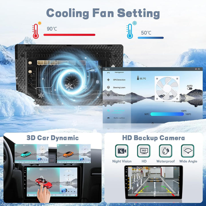 Hikity Qualcomm Snapdragon 8 Core 4+64G Android 15 Autoradio für Toyota Corolla Verso AR10 2004-2009