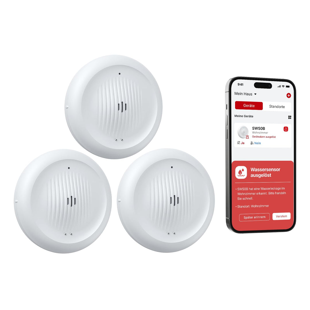 X-SENSE WLAN Wassermelder mit Frostwarnung, Tieftemperatur-Melder, Smarter Sensor mit App-Benachrich