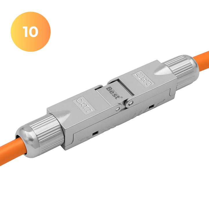 Germany B.e.s.t 6x CAT 7 Netzwerkverbinder werkzeuglos STP Kupplung feldkonfektionierbar für Etherne