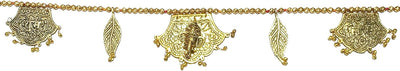 Purpledip 12202E Bandhanwar Toran Festoon Wandbehang, Metall, Ganesha Patta Shubh Labh Mehrfarbig: G