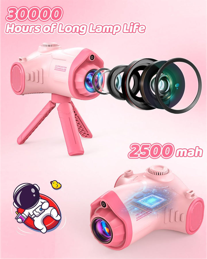 Kinderkamera, 3 in 1 Beamer Projektor Kamera Kinder 1080P Digitalkamera Fotoapparat Fotokamera Kinde