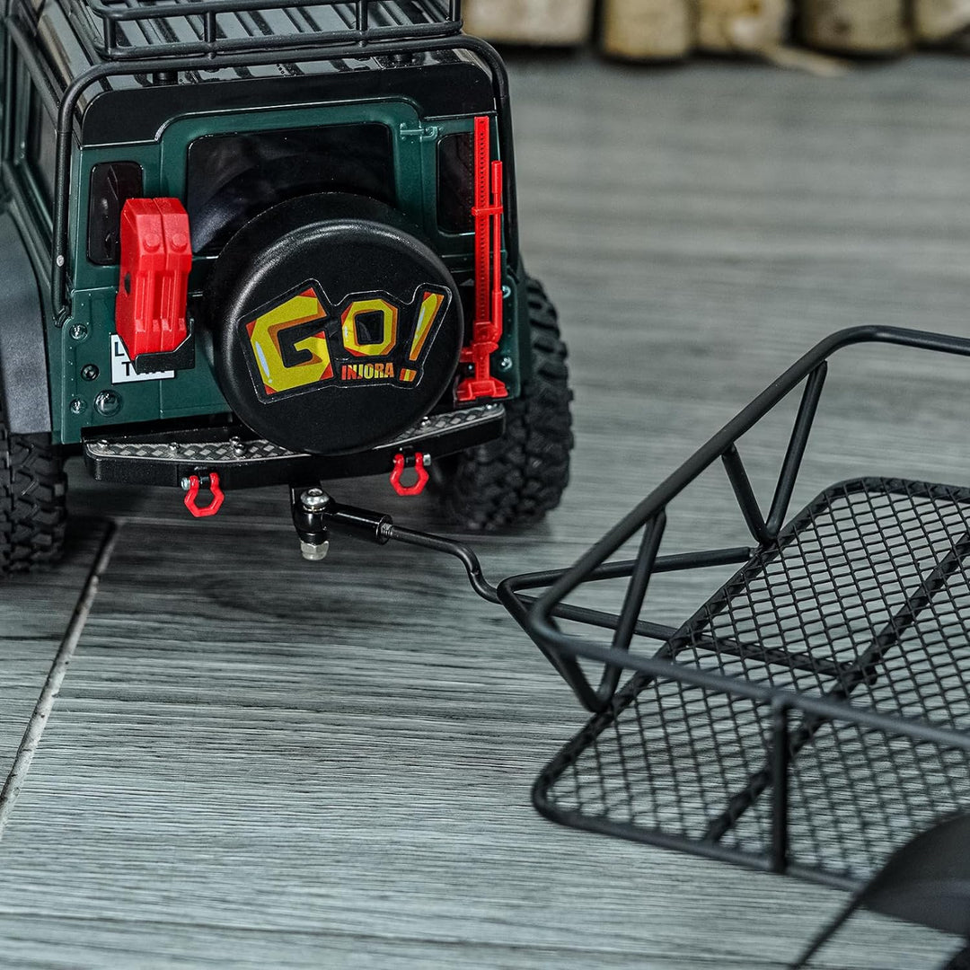 INJORA RC Anhänger zum Ziehen Hinter dem Auto - Metall Haken Anhänger Montieren für 1/18 RC Crawler