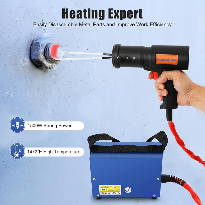 InduktionsheizgeräT,1500W Magnetische InduktionsheizgeräT Erhitzer Heizung 1000℃ Mit 4 Heizspulen De