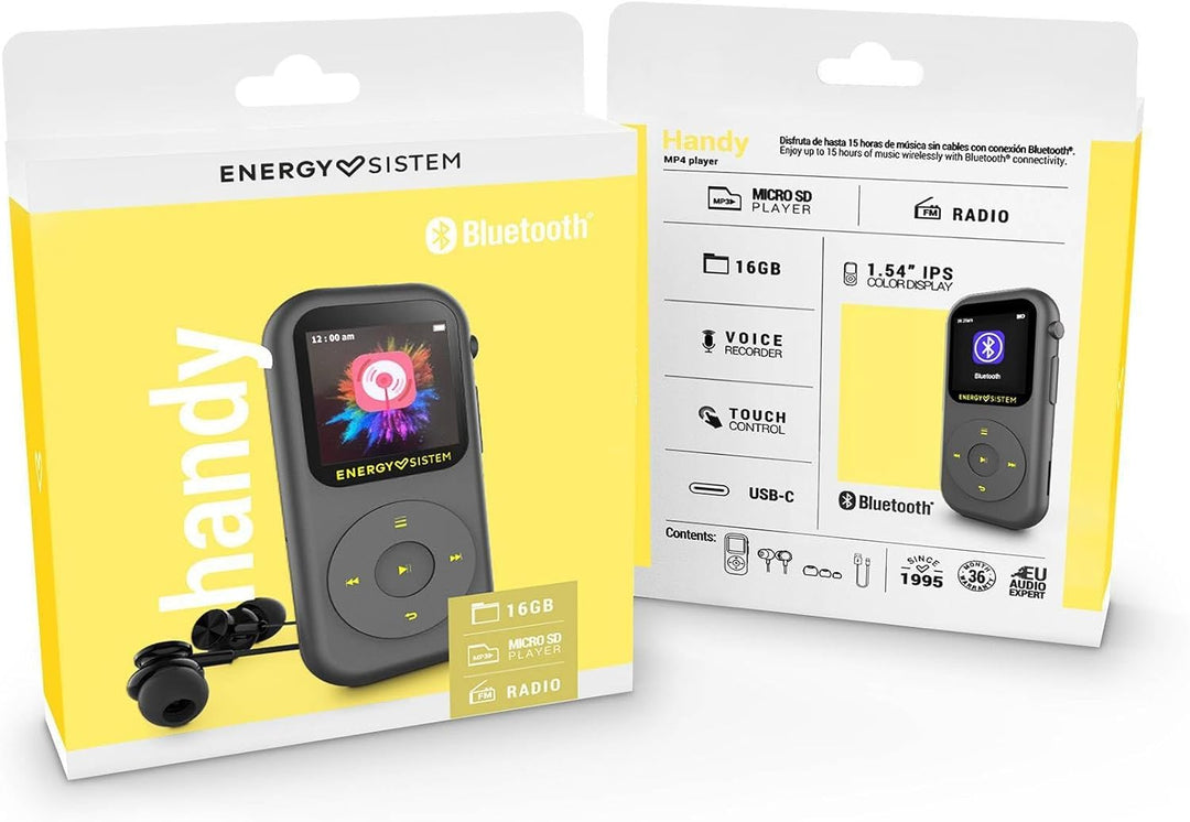 Energy Sistem Reproductor MP4 Handy MP3 Player Bluetooth 16GB MP4 Player mit FM Radio microSD bis 12
