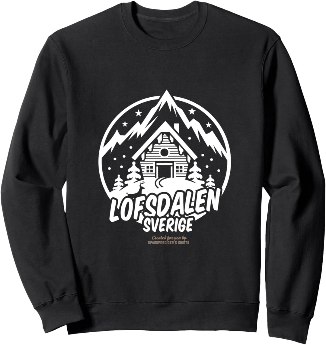 Lofsdalen Sverige Ski Resort Skihütte & Schriftzug Lofsdalen Sweatshirt