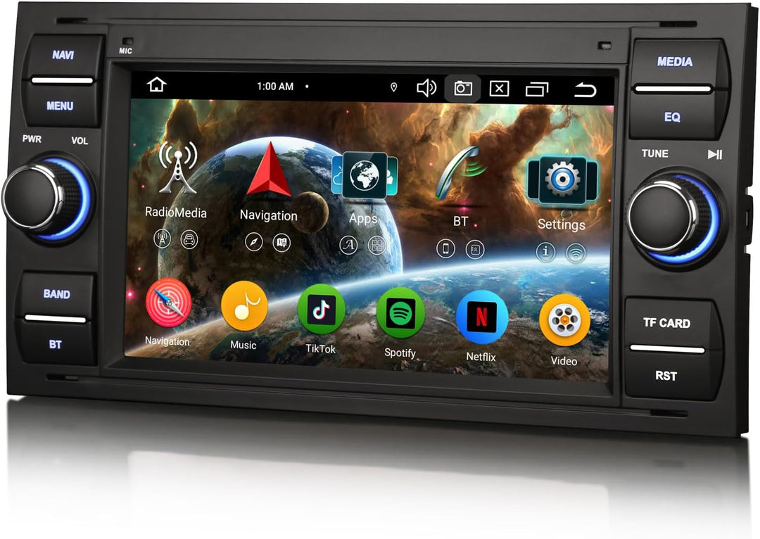 Erisin 8 Kern Android 14 Autoradio 4GB+64GB mit Bluetooth Für Ford Focus C-Max S-Max Galaxy Kuga Fie