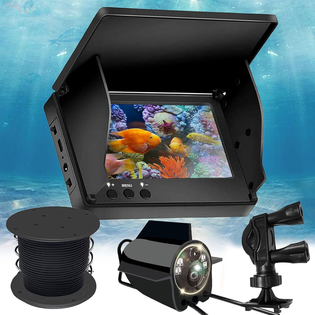 Fischfinder, Fish Finder Kamera IP65 Wasserdicht Unterwasser Kamera mit 5 Zoll IPS Display 8000mAh A