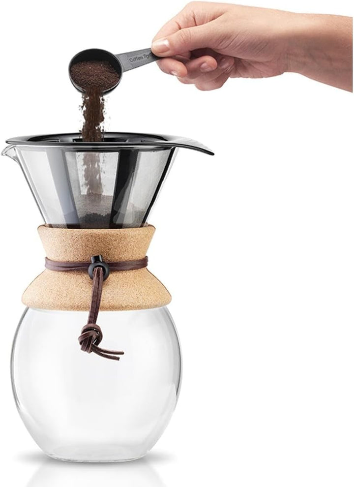 Bodum Pour Over Kaffeebereiter mit permanentfilter, Glas, Beige, 51