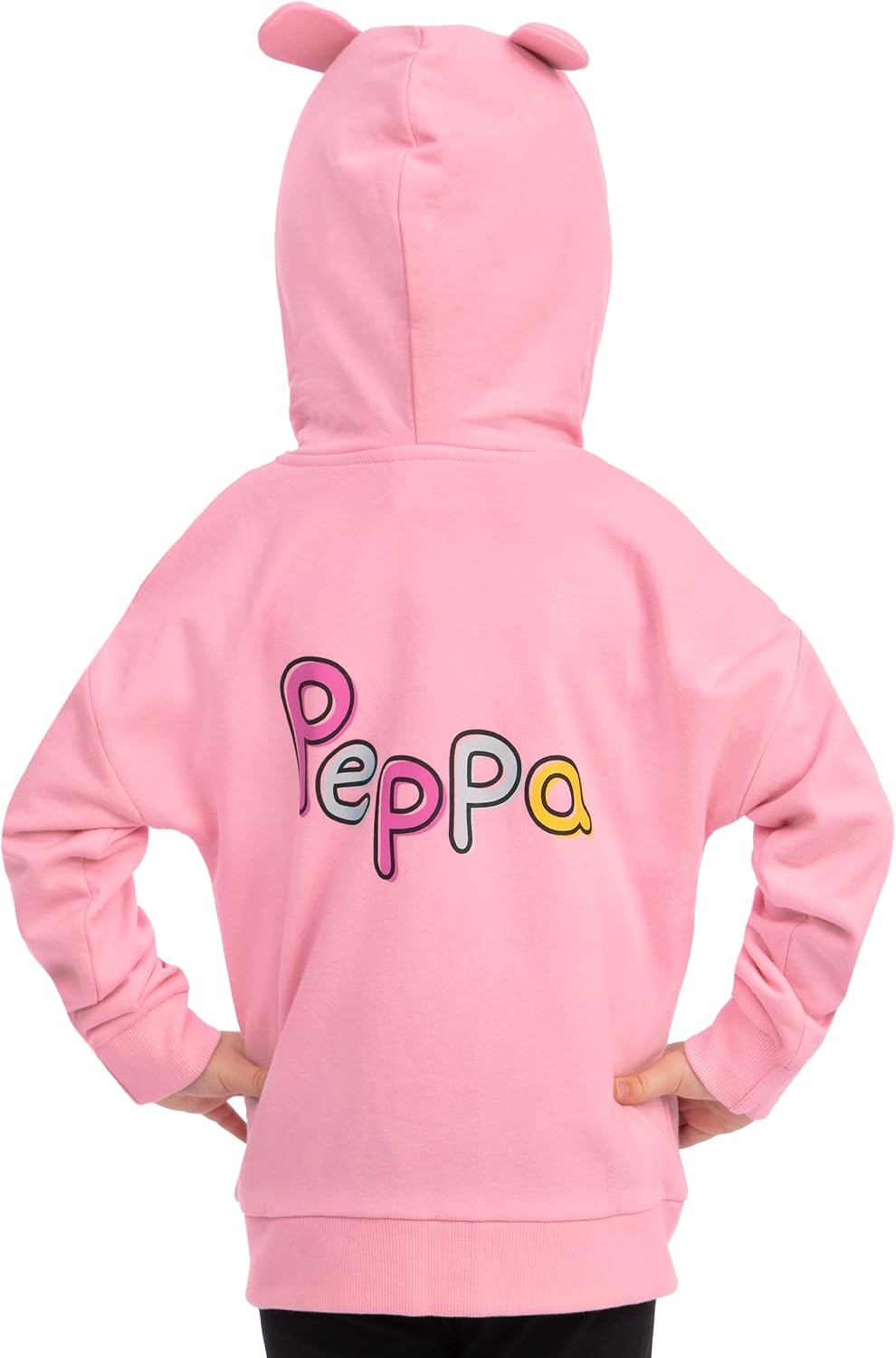 Peppa Pig Hoodie Mädchen, Zip Hoodie Kinder Mit 3D Ohren, Rosa Mädchen Kleidung Aus Baumwolle 98, 98