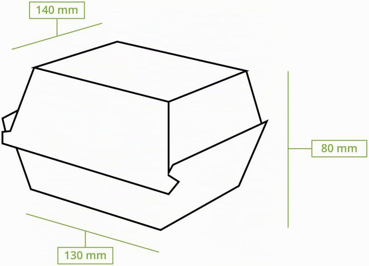 BIOZOYG Take Away Burger Box 50 Stück I robuste Burgerboxen mit hohem Klappdeckel I Hamburger Box au