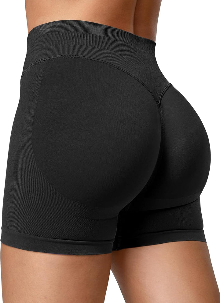 ZAAYO Damen Sport Shorts Hidden Scrunch Workout Auswirkungen Short 4.5 "Scrunch Butt Lifting Gym Sho