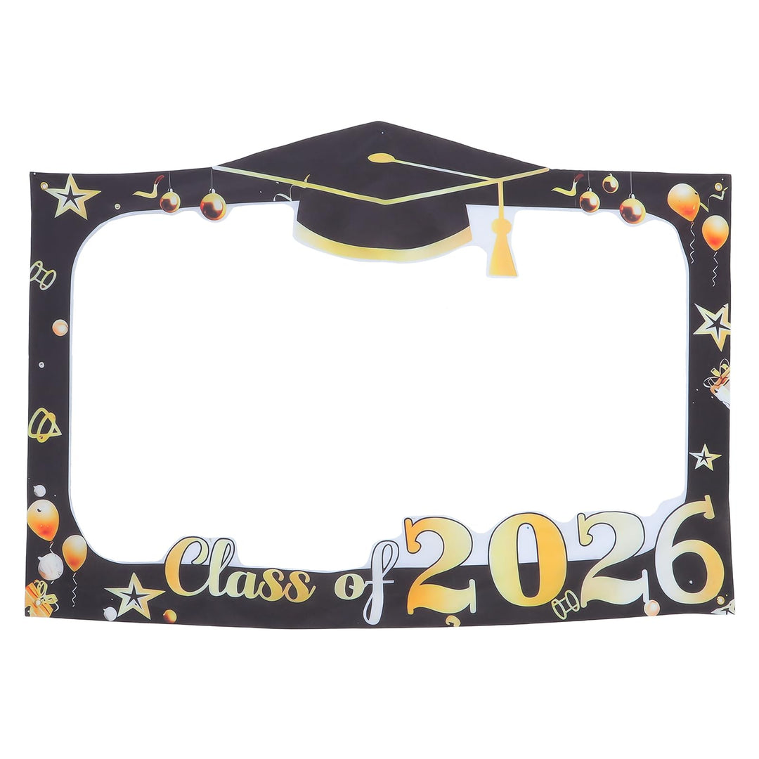 Abschlussball Deko 2026 Fotorequisite, Abschluss Fotorand Banner aus Polyester für Abschlussfeier Fo