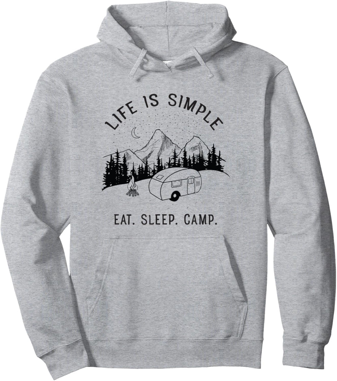 Life Is Simple. Eat Sleep Camp. Wohnwagen, Camping Spruch Pullover Hoodie