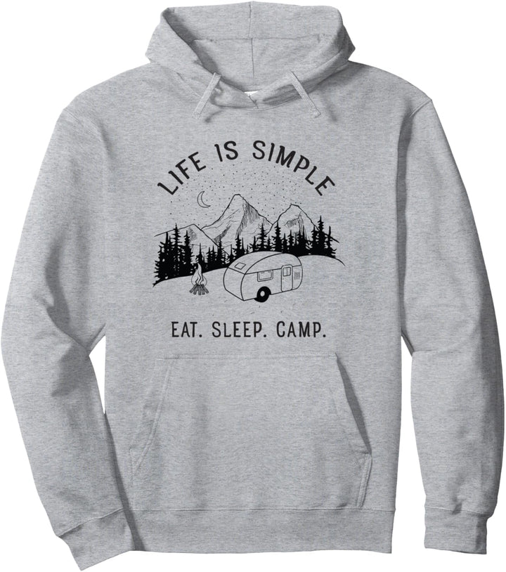 Life Is Simple. Eat Sleep Camp. Wohnwagen, Camping Spruch Pullover Hoodie