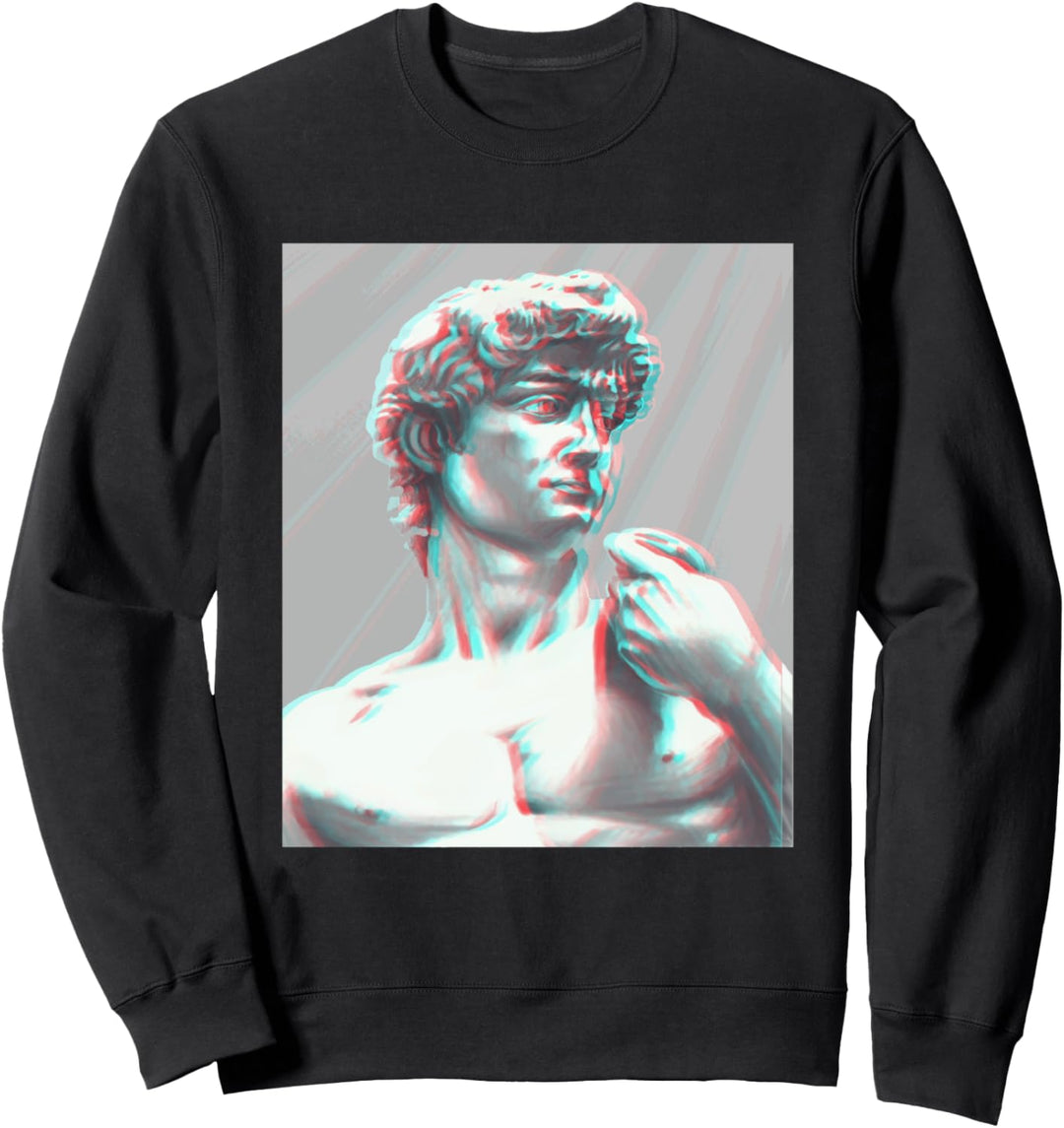 80er Glitch Vaporwave Aesthetic Griechische Statue Sweatshirt