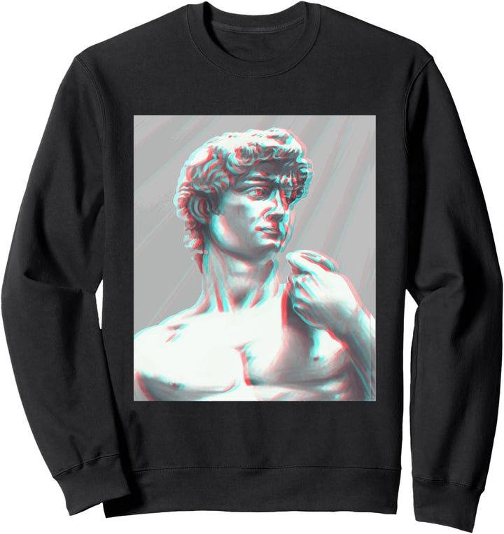 80er Glitch Vaporwave Aesthetic Griechische Statue Sweatshirt