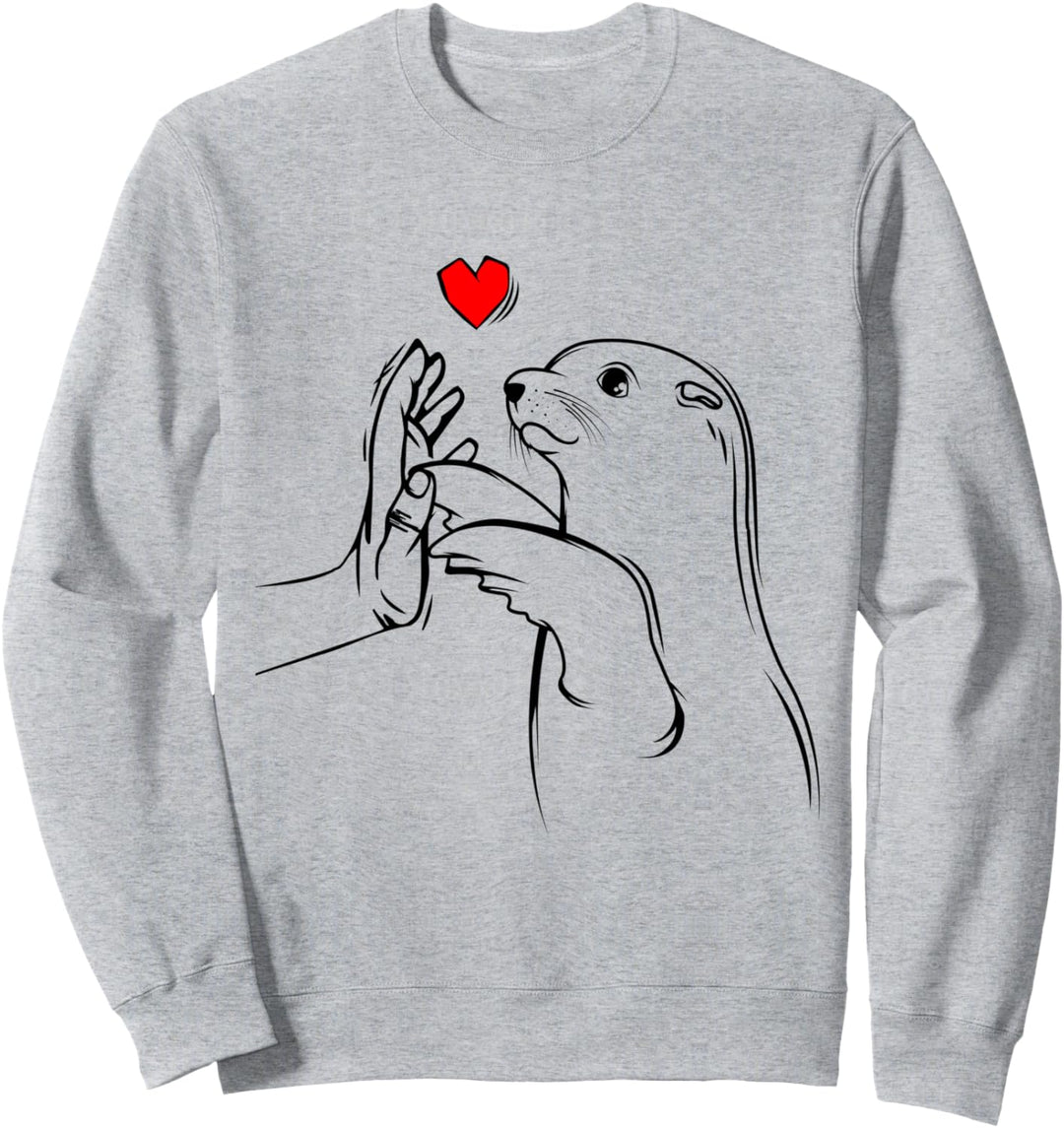 Robbe Seelöwe Seehund Robben Kinder Damen Mädchen Sweatshirt
