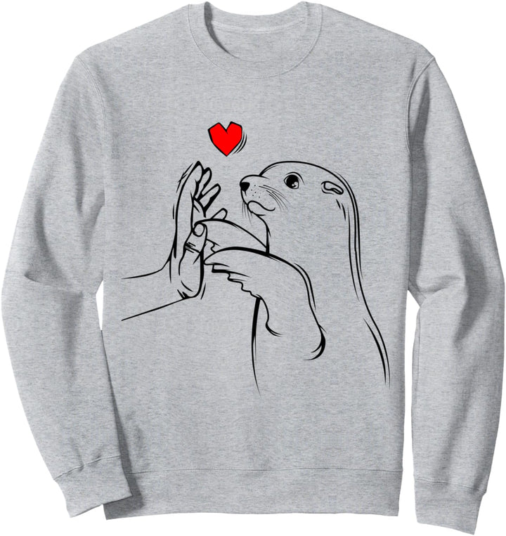 Robbe Seelöwe Seehund Robben Kinder Damen Mädchen Sweatshirt