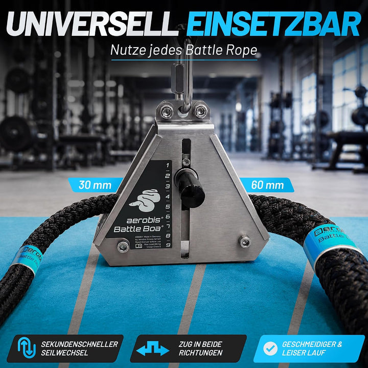 aerobis® Battle Boa - Battle Rope Seiltrainer - Battle Ropes bis 60 mm als Trainingsgerät für Kraft