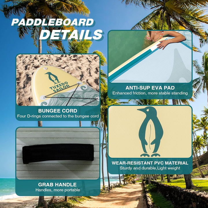 Tuxedo Sailor Stand Up Paddle Board 240/320/365cm Inflatable Paddle Boards for Adults and Kinder Sta