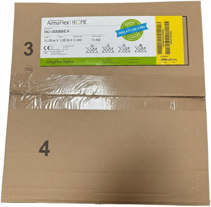 Armacell ArmaFlex HOME Dämmplatte Selbstklebend Zuschnitt, 6 mm, 7,5 m² Rolle, Kautschuk, für Wohnmo