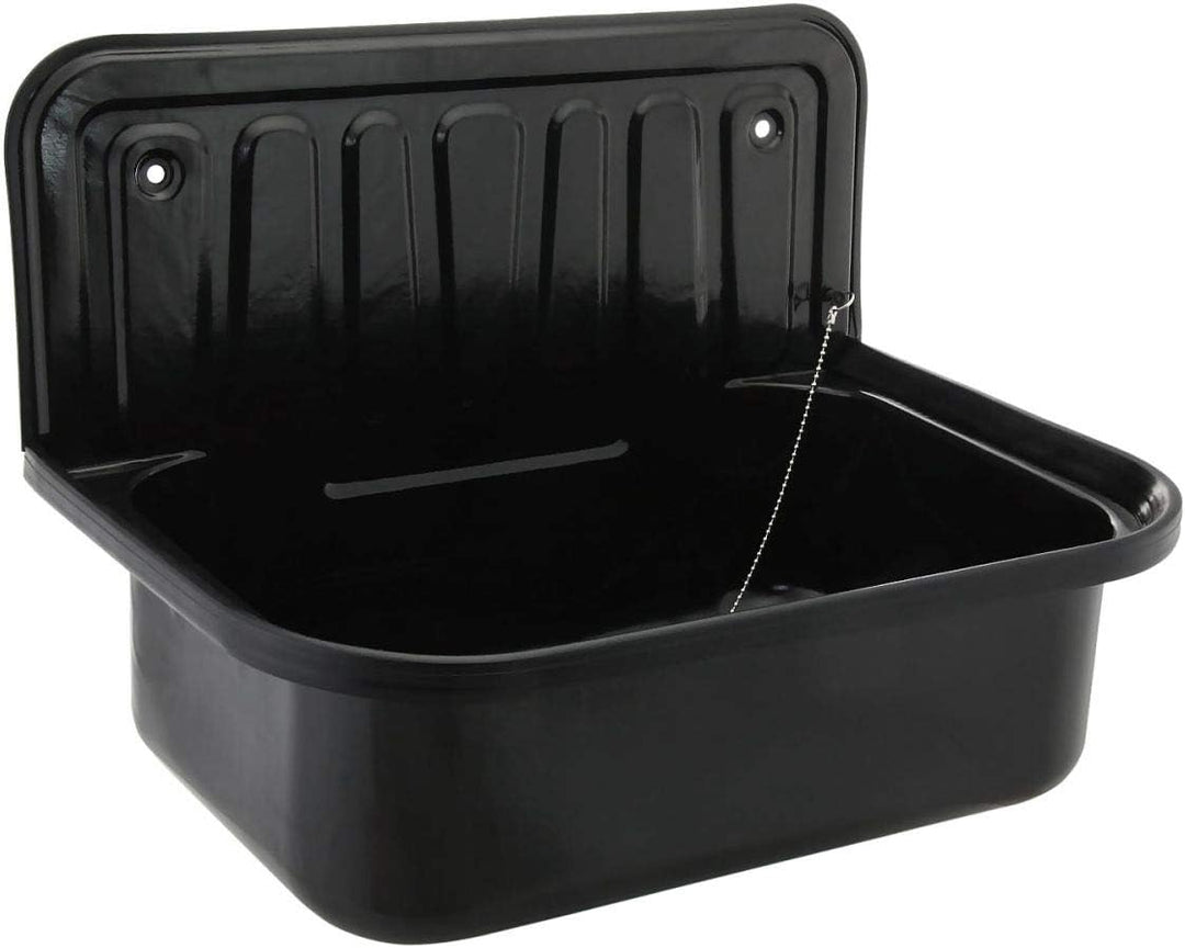 Ausgussbecken Waschbecken aus Stahl für Garten, Keller, Waschküche | schwarz | 51x33x37cm