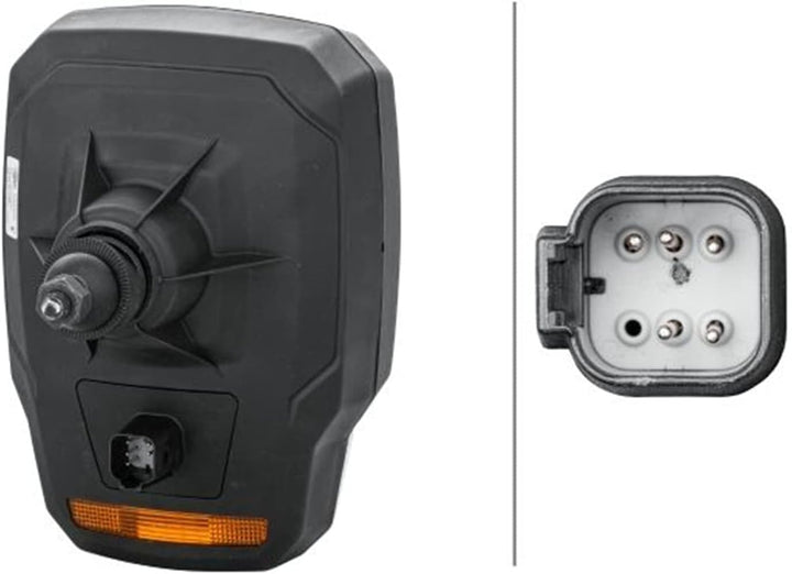 HELLA - Halogen-Hauptscheinwerfer - 12V - Einbau - Lichtscheibenfarbe: gelb - Stecker: DEUTSCH Steck