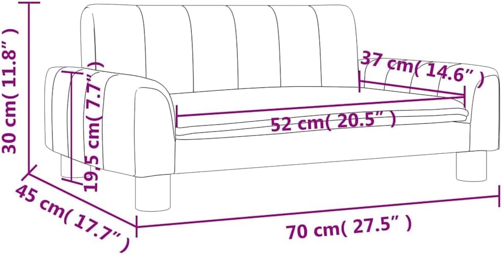 vidaXL Kindersofa Cappuccino 70x45x30 cm Kunstleder 70 x 45 x 30 cm Cappuccino, 70 x 45 x 30 cm Capp