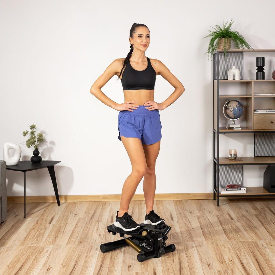 Gymtek XST500 Stepper, Drehstepper inkl. Expanderbänder - Twist Mini Stepper mit LCD, Schrittzähler