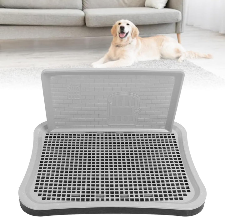 VBESTLIFE Hundetöpfchen-Tablett, Haustier-Hundetrainings-Toilette für den Innenbereich mit Wandsäule