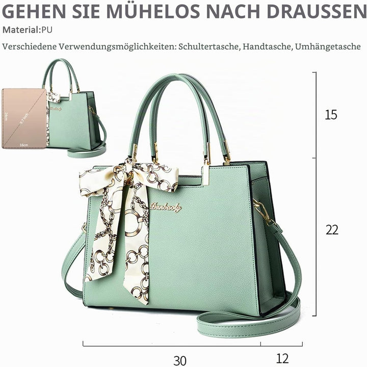NICOLE &amp; DORIS Elegante Handtaschen Damen Shopper Schultertasche Tote Handtasche PU Leder Mittelgros