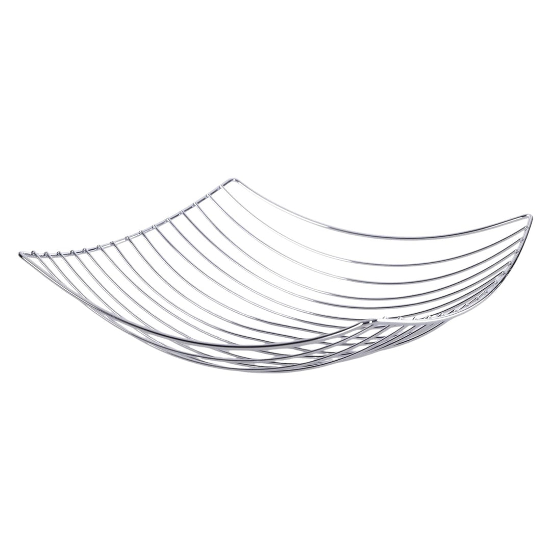 DESIGN FRÜCHTEKORB "PLATEAU" | 34 cm, Metall, silber | Früchtekorb, Deko Schale