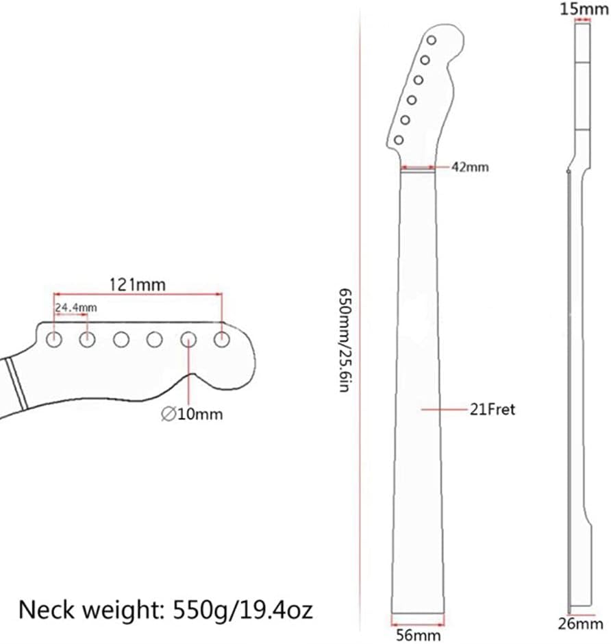 Gitarrenhals-Ersatz, Telecaster-Hals, kompatibel mit Gitarrenhals, DIY-Teile, Ersatz für 22 Rosenhol