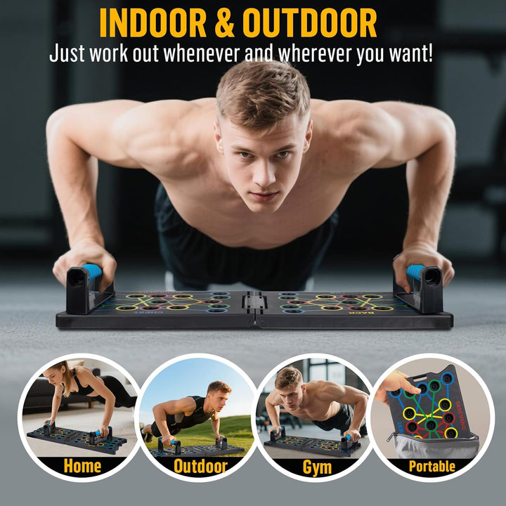 Liegestütze Brett, 24 IN 1 Faltbare Push-Up Liegestütz Brett mit Handgriff für Muskeltraining Effekt