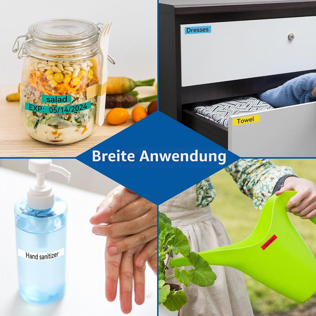 5x MarkField Kompatible für Dymo Letratag Etikettenband 12mm x 4m, Kompatibel mit Dymo Letratag Etik