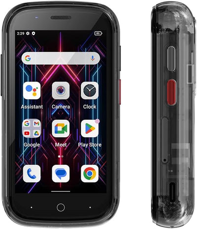 Unihertz Jelly Star (Schwarz) – Kleinstes 4G-Smartphone mit LED-Licht und 3-Zoll-Display, Android 13