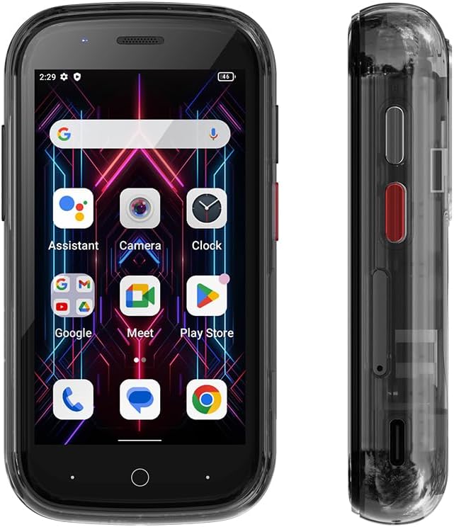 Unihertz Jelly Star (Schwarz) – Kleinstes 4G-Smartphone mit LED-Licht und 3-Zoll-Display, Android 13