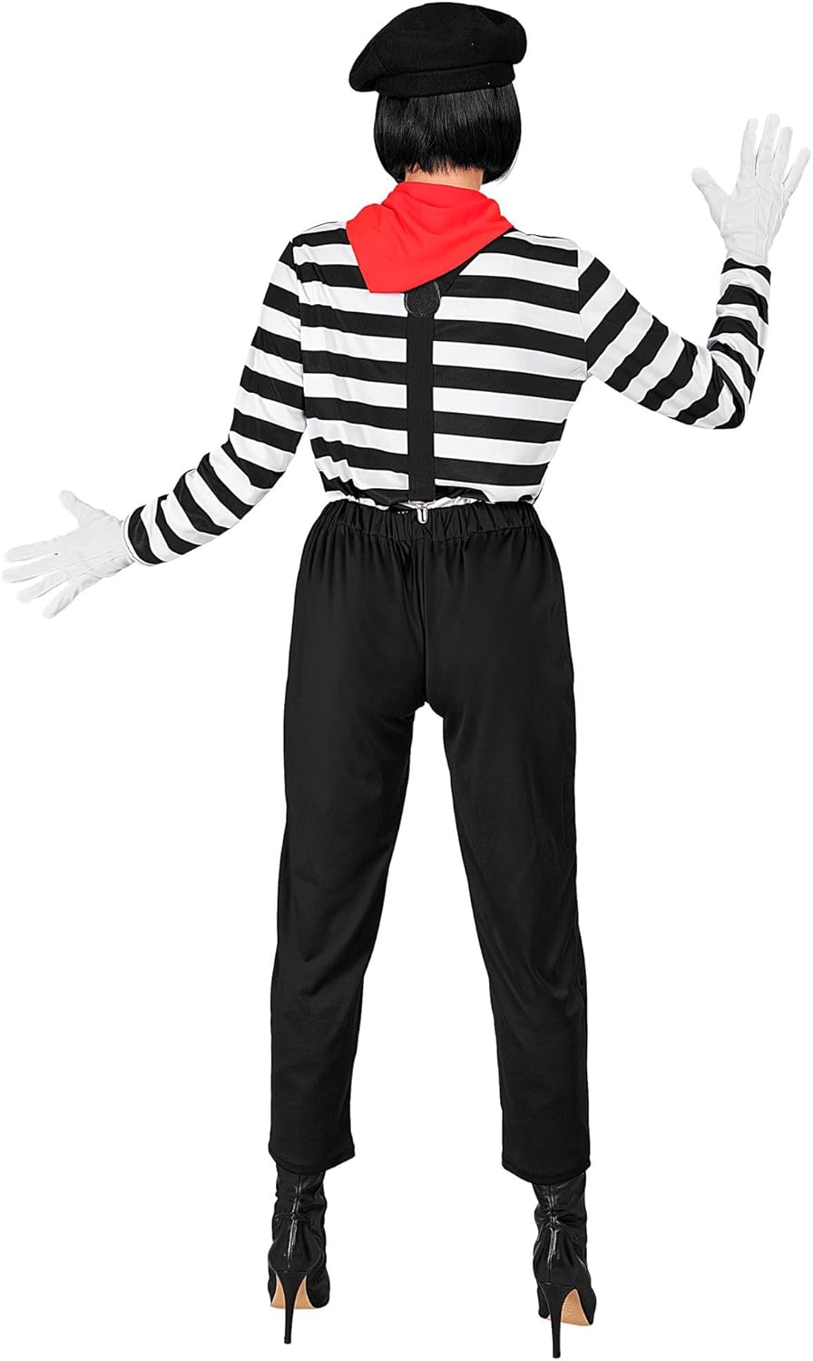 W WIDMANN MILANO Party Fashion - Kostüm Pantomime für Damen, Komplett-Outfit für Verkleidung an Karn