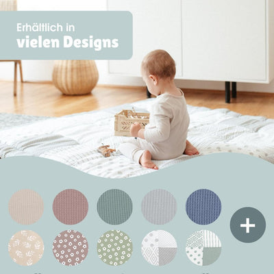 emma & noah Krabbeldecke Baby, 120x120 cm, Gross und Gepolstert, Bio-Baumwolle, Oeko-TEX Zertifizier