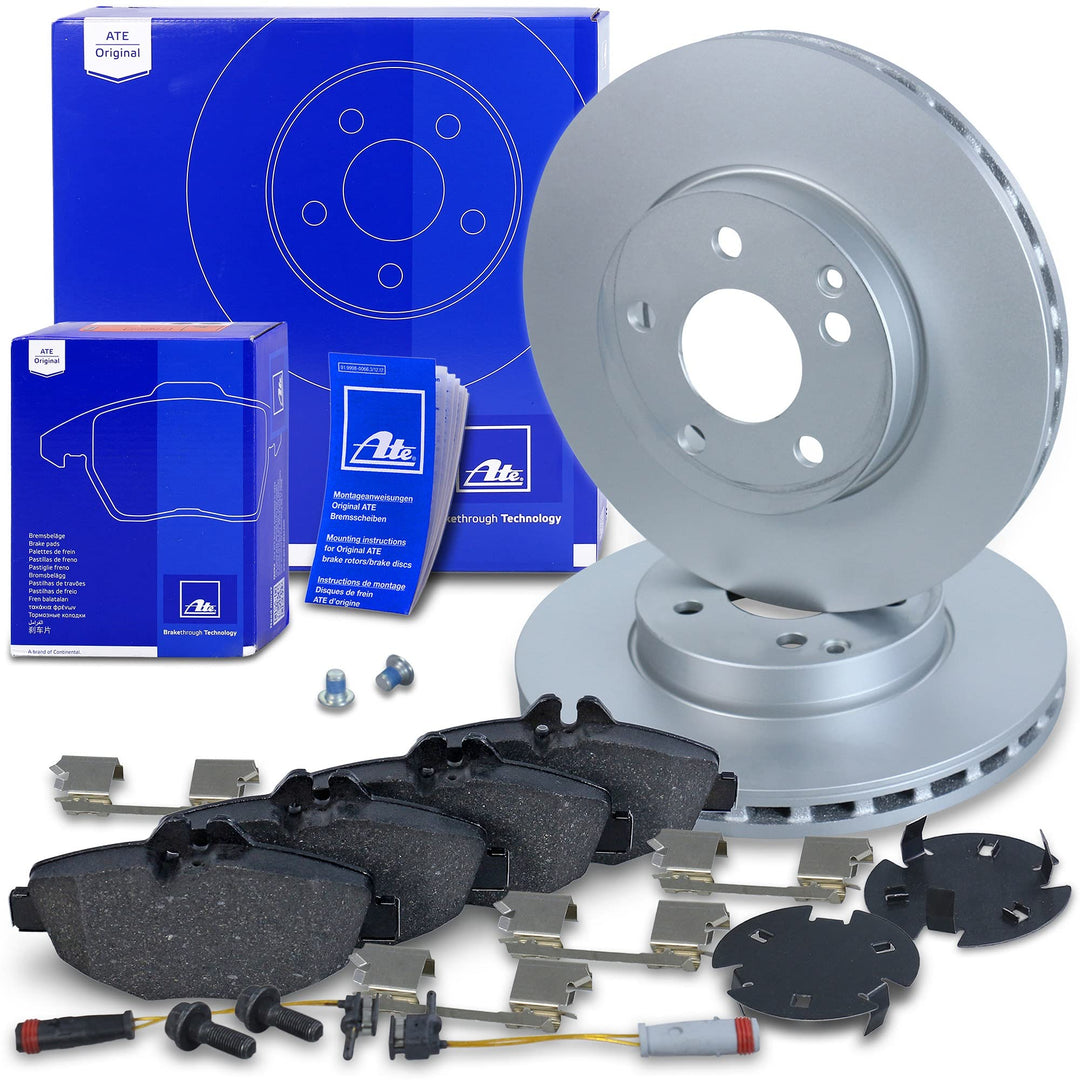 ATE Bremsenset Vorderachse inkl. Bremsscheiben vorne Ø 295 mm belüftet und Bremsbeläge vorne + Versc