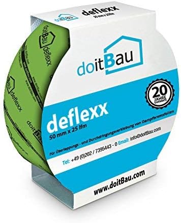 doitBau deflexx Profi Dampfsperrklebeband grün 60mm x 25m - Hochleistungsklebeband für Dampfsperrfol