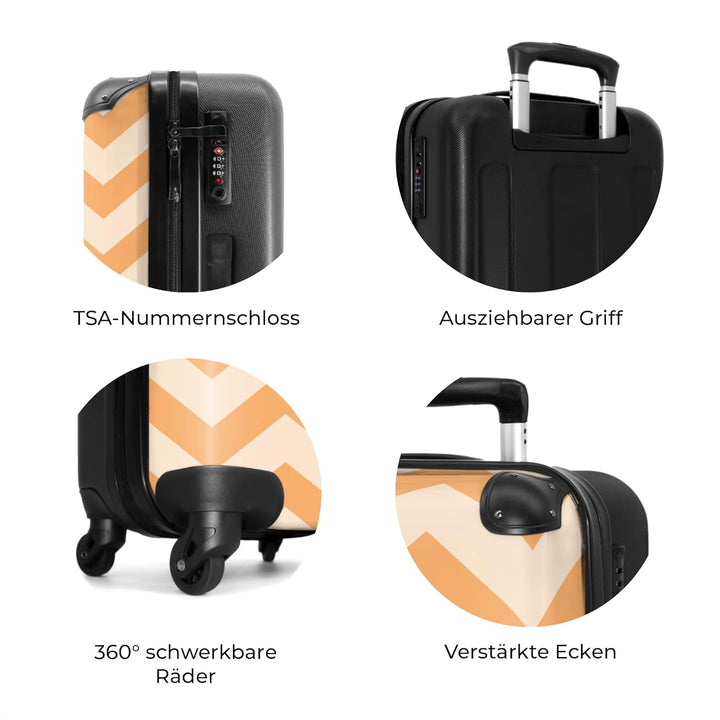 Koffer Mittelgross 67x43x25 cm Hartschalenkoffer L Trolley Rollkoffer 4 Rollen Leicht Hartschale Mit