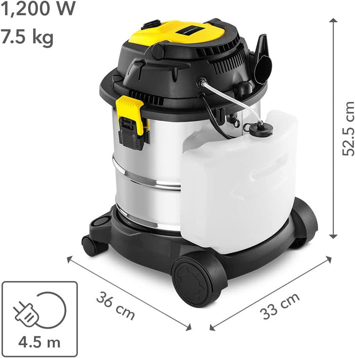 TROTEC Waschsauger, Nass- und Trockensauger VC 1200W Staubsauger 4-in-1 Mehrzwecksauger mit Waschsau